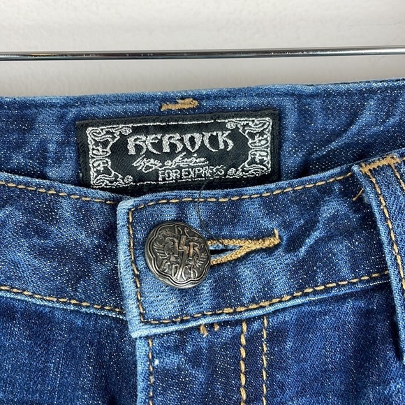 Rerock for Express Jeans Size 8 Distressed/Paint Stretch Skinny - Picture 5 of 14